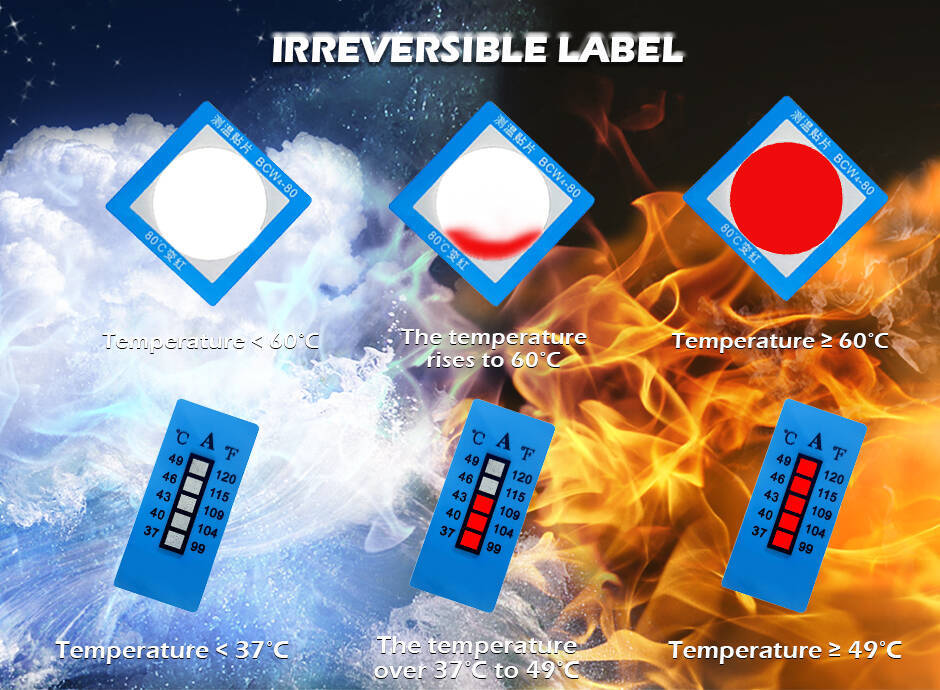 Irreversible Temperature Indicator Sticker