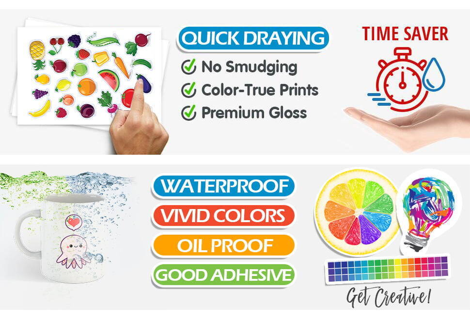 waterproof glossy sticker paper