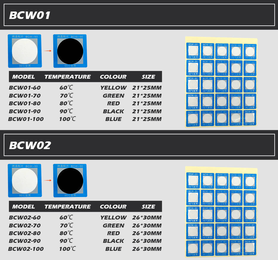 Irreversible Temperature Indicator Sticker