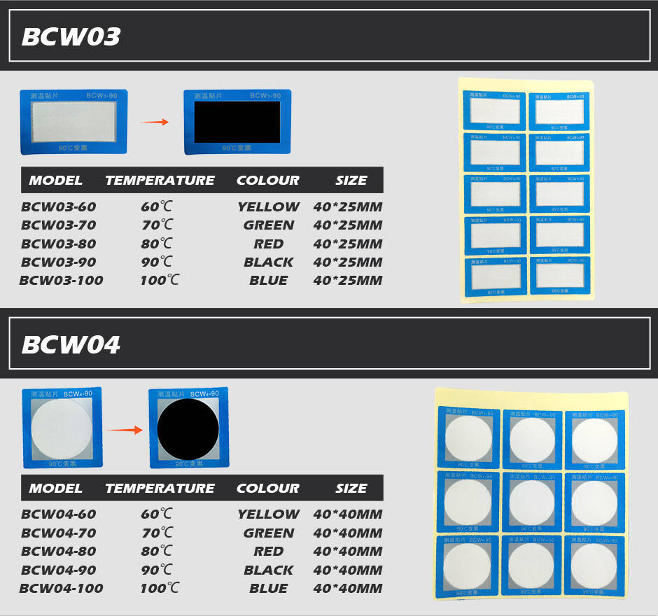 Irreversible Temperature Indicator Sticker