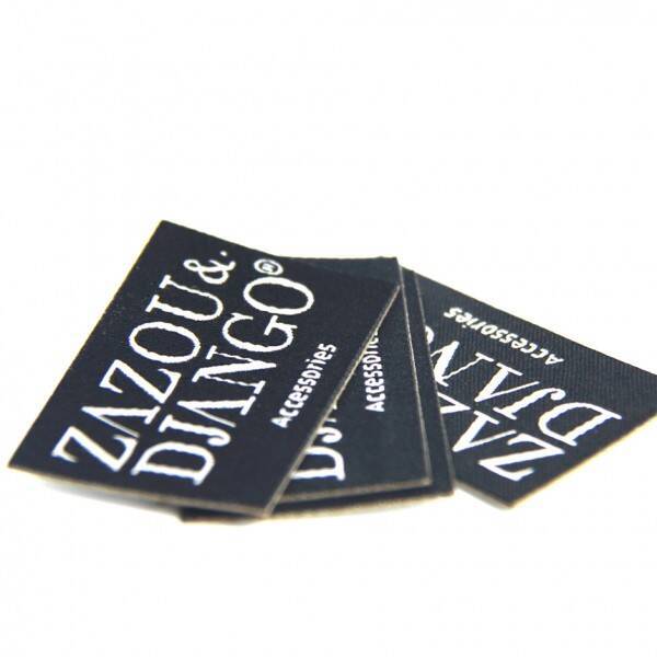 Private Logo High Density Fabric Garment Labels, Customized Self Adhesive Fabric Labels