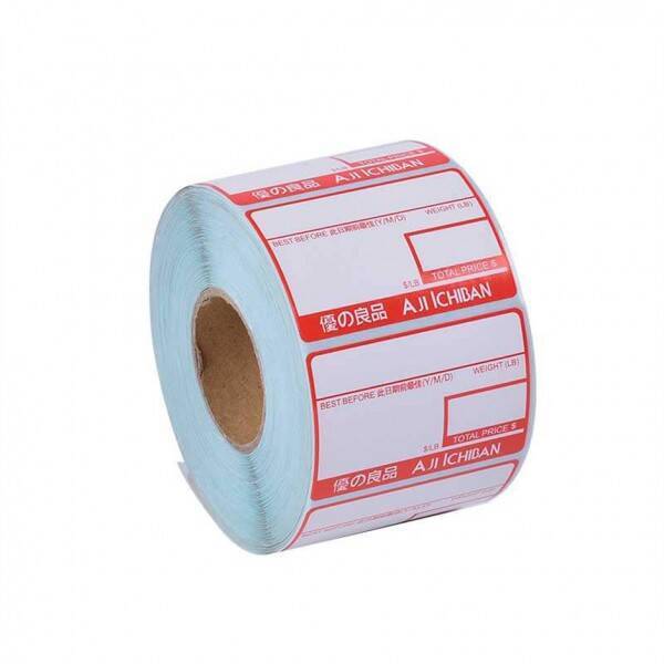 Weighing Scale Supermarket Labels 58x37mm Adhesive Label Thermal Sticker Roll 38x25