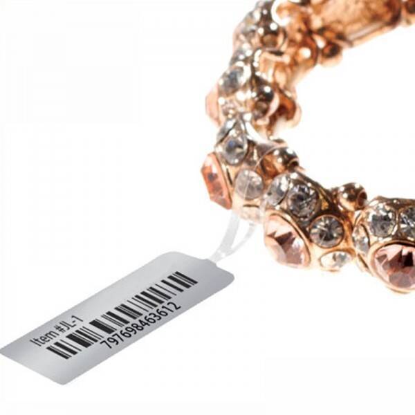 Supermarket Jewelry Labels High Security, Barcode Price Sticker Tag Bright White